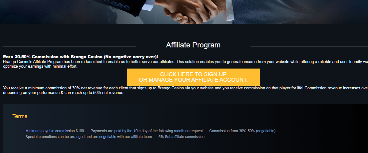 Casino Brango Affiliate Program